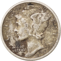 Monnaie, États-Unis, Mercury Dime, Dime, 1941, U.S. Mint, Philadelphie, TTB - 1916-1945: Mercury (Mercure)