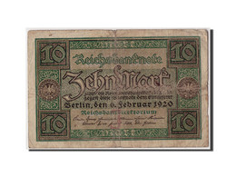 Billet, Allemagne, 10 Mark, 1920, 1920-02-06, KM:67a, B+ - 10 Mark