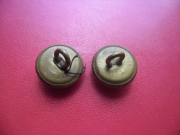 2 BOUTONS Maurice Bourdon Paris Métal Armée De L´air Avion Aviation D= 16 Mm Effet Bronze Aluminium - Buttons