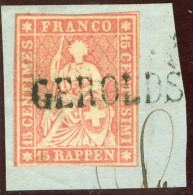 Heimat ZH Geroldswil 186? Langstempel Gr.30 Auf Strubel Zu#24G Briefstück - Used Stamps
