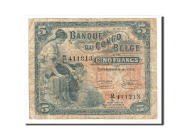 Billet, Congo Belge, 5 Francs, 1952, 1952-02-15, KM:13b, TB - Banca Del Congo Belga