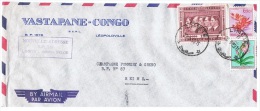 AF-L4 CONGO BELGE N° 307-317-344 Sur Lettre Par Avion De Limete Pour Reims Thèmes Fleurs, Rois - Covers & Documents