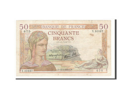 Billet, France, 50 Francs, 1939, 1939-04-13, TTB, Fayette:18.25, KM:85b - 50 F 1934-1940 ''Cérès''