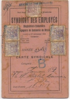 Carte Syndicale. Syndicat Des Employés. Magasiniers-Emballeurs.Voyageurs De Commerce. Bruxelles-St.Gilles. 1918. - Documentos Históricos