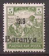 1919  18-34   BARANYA  UNGARN SERBIA JUGOSLAVIJA OVERPRINT  INTERESSANT  - TYP II NEVER HINGED - Baranya