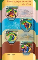 S. Tomè 2015, Olympic Games In Rio, Athletic, Football, Tennis Table, Basketball, 4val In BF - Unused Stamps