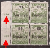 1919  18-34   BARANYA  UNGARN SERBIA JUGOSLAVIJA OVERPRINT  INTERESSANT  - TYP II NEVER HINGED - Baranya