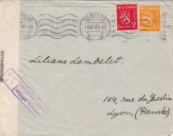 1940 LETTRE. FINLANDE.  TAMPERE.  LYON CENSURE FINNOISE / 2003 - Covers & Documents