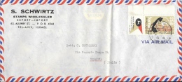 ISRAELE 1959  - BUSTA Air Mail Con Francobollo Attività Postale Con Appendice , Viaggiata 1959 - Lettres & Documents