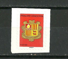 Armoiries, Blason De L´Andorre, émission De 2007 En Carnet Auto-collant. 1 T-p Neuf ** Yv. Nr 638 - Neufs