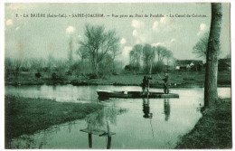 CPA   44      SAINT JOACHIM     VUE PRISE AU PONT DE PENDILLE    CANAL DE CEINTURE    HOMMES DANS BARQUE - Saint-Joachim