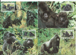 Ruanda 1985 Mi 1292-95 MK - Gorillas