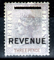 SIERRA LEONE   QV 1876  3 P    REVENUE    UNUSED  NO GUM - Sierra Leone (...-1960)