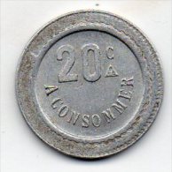 Jeton 20 Centimes à Consommer Guillaume Tell ( France ? Suisse ? ) - Monétaires / De Nécessité