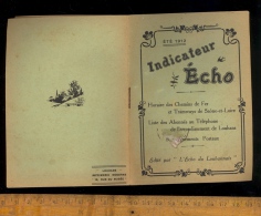 Horaire Indicateur Des Chemins De Fer Et Tramways De Saône Et Loire ECHO DU LOUHANNAIS Louhans 1912 - Europe