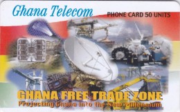 Ghana, GHA-C-17 /05.00, Free Trade Zone, Satellite Dish 2 Scans. - Ghana