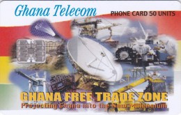 Ghana, GHA-C-17 /10.00, Free Trade Zone, Satellite Dish 2 Scans. - Ghana