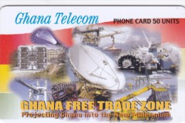 Ghana, GHA-C-17 /04.00, Free Trade Zone, Satellite Dish 2 Scans. - Ghana