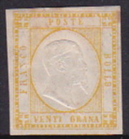 Italian States Naples 1861 20 Gr Yellow Mint - Naples