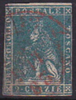 Italian States Tuscany 1857 2 Crazie Azur Used - Toscane