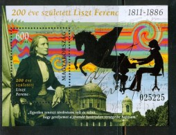 HUNGARY 2011 CULTURE Famous Musicians FRANZ LIZST - Fine S/S MNH - Unused Stamps