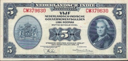 NETHERLAND INDIES  P113  5   GULDEN    1943     AVF   NO P.h. ! - Autres - Asie