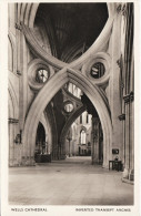 Vintage Real Photo Postcard Wells Cathedral Inverted Transept Arches Somerset - Wells