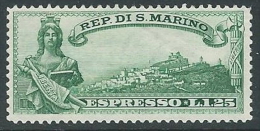 1929 SAN MARINO ESPRESSO LIBERTA 1,25 LIRE MNH ** - M14-4 - Sellos De Urgencia