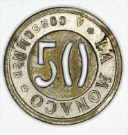 Monaco Jeton ~ 1920 Troué 50 Centimes # 1 - Autres & Non Classés