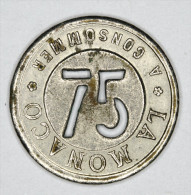 Monaco Jeton ~ 1920 Troué 75 Centimes # 2 - Other & Unclassified