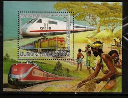 Burkina Faso 1986 N° BF 33 ** Train, Chemin De Fer, Locomotive, Allemagne, Diesel, Agriculture, Bébé, Mère, Rail, TGV - Burkina Faso (1984-...)