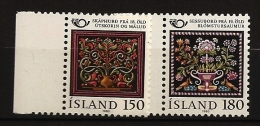 Islande Island 1980 N° 509 / 10 ** Norden, Artisanat, Broderie, Fleur, Coussin, Porte D´armoire, Bois, Sculpture, Oiseau - Unused Stamps