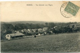 CPA 95 MERIEL VUE GENERALE VERS L EGLISE 1924 - Meriel