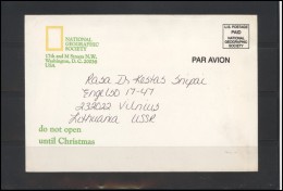 USA 178 Cover Air Mail Postal History National Geographic Society Christmas - Marcophilie