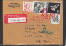 USA 185 Cover Brief Air Mail Postal History Personalities Space Exploration - Marcophilie