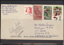 USA 193 Cover Brief Air Mail Postal History Personalities Dante Olympic Games Sports - Poststempel