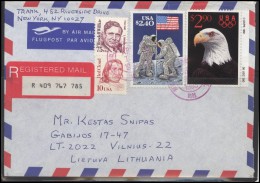 USA 195 Cover Brief Air Mail Postal History Personalities Fauna Birds Eagle Space Exploration - Marcophilie