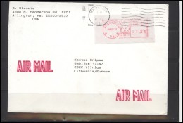 USA 200 EMA Cover Brief Air Mail Postal History Meter Mark Franking Machine - Postal History