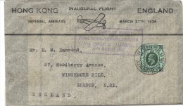 INAUGURAL FLIGHT TO LONDON . 1936 - Lettres & Documents