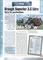 Fiche Brough Superior 3.5 Litre (1936) - Un Siècle D'Automobiles (Edit. Hachette) - Cars