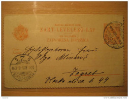 Krizevci 1899 Or 1906 ? To Zagreb Serbia Yugoslavia Croatia Postal Stationery Card HUNGARY - Covers & Documents