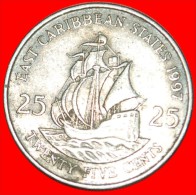 ★SHIP Of Sir Francis Drake (1542-1596): EAST CARIBBEAN TERRITORIES ★ 25 CENTS 1997! LOW START★ NO RESE - Ostkaribischer Staaten