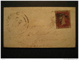 GB UK ...ives? To London 1845 One Penny J K + 3 Cancels Cover England Great Britain United Kingdom - Covers & Documents