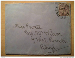 UK GB 1901 Birmingham To Rhyl 1p Postage And Inland Revenue Stamp Sello Sobre Cover - Brieven En Documenten