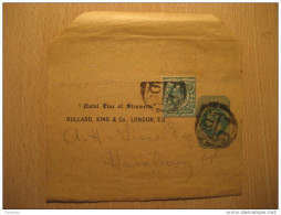 London To Hamburg Germany Front Frontal Wrapper Postal Stationery England UK GB - Lettres & Documents