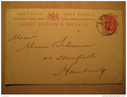 Leith 1909 To Hamburg Germany Postal Stationery Card England UK GB - Briefe U. Dokumente