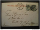 GB UK ENGLAND Birmingham 1902 To Rheinfelden Switzerland Suisse 2 Stamp On Town Hall Post Card - Cartas & Documentos