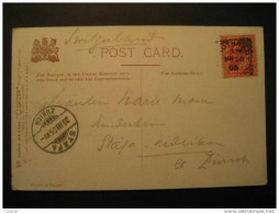 GB UK ENGLAND ...uthrort? 1905 To Zurich Switzerland Suisse Stamp On Post Card - Covers & Documents