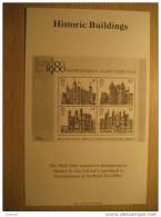 ENGLAND GB UK London 1980 Castle Imperforated Bloc Black Print Proof Epreuve Noir Schwarz Druck Specimen Prueba Negro - Essais & Réimpressions