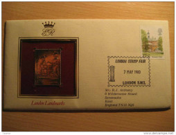 GB UK London Landmarks Opera Music Palace Court Memorial 5 Fdc Gold Stamps Cancel Cover - Unclassified